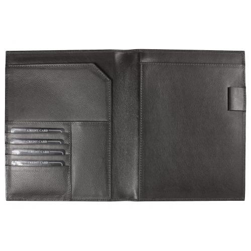 Суперобложка из натуральной кожи Universal leather размер А5+ , черная Суперобложка из натуральной кожи Universal leather размер А5+ , черная