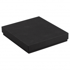 Коробка подарочная, размер 16*14*2 см, Solution Superior Linen, черная, бежевый ложемент с прямоугольной вырубкой