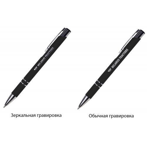 Ручка шариковая, Legend Soft Touch Mirror Silver, черная