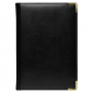 Ежедневник полудатированный Classic Pristine Gold А5, черный с золотом, с металлическими уголками, в твердой обложке с поролоном