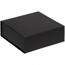 Подарочная коробка, размер 25*21*8,5 см, Solution Prestige Linen с магнитным клапаном, черная,