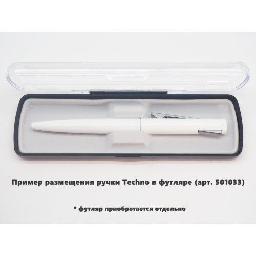 Ручка шариковая, пластиковая, металлическая, белая/серебристая, Techno Ручка шариковая, пластиковая, металлическая, белая/серебристая, Techno
