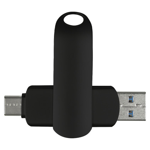 Флеш накопитель USB 3.0 + TYPE C Cupertino, металл, черный матовый, 32 GB Флеш накопитель USB 3.0 + TYPE C Cupertino, металл, черный матовый, 32 GB
