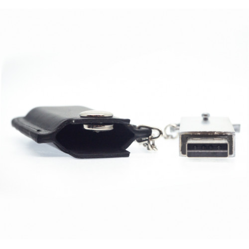 Флеш накопитель USB 2.0 Palermo в кожаном чехле 32GB, металл, черный/серебристый Флеш накопитель USB 2.0 Palermo в кожаном чехле 32GB, металл, черный/серебристый