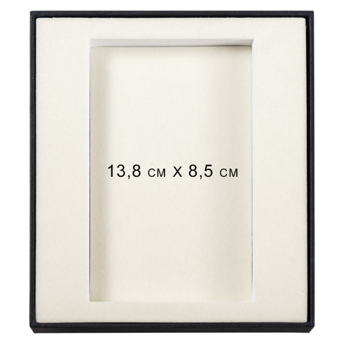 Коробка подарочная, размер 16*14*2 см, Solution Superior Linen, черная, бежевый ложемент с прямоугольной вырубкой