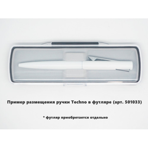 Ручка шариковая, пластиковая, металлическая, белая/серебристая, Techno Ручка шариковая, пластиковая, металлическая, белая/серебристая, Techno